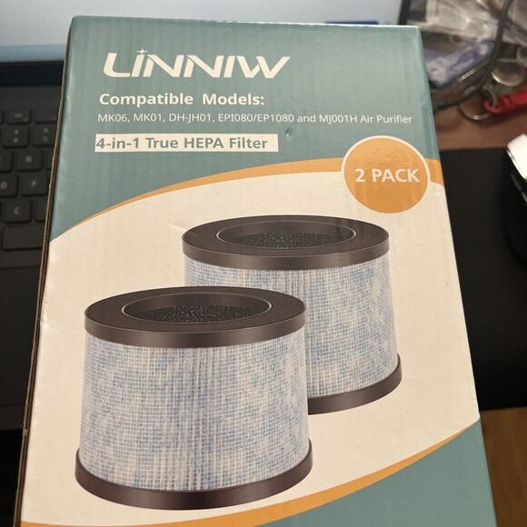 2-Pack MK06‎ MK01 Filter True HEPA for AROEVE Air Purifier, Kloudi DH-JH01 - Picture 1 of 2